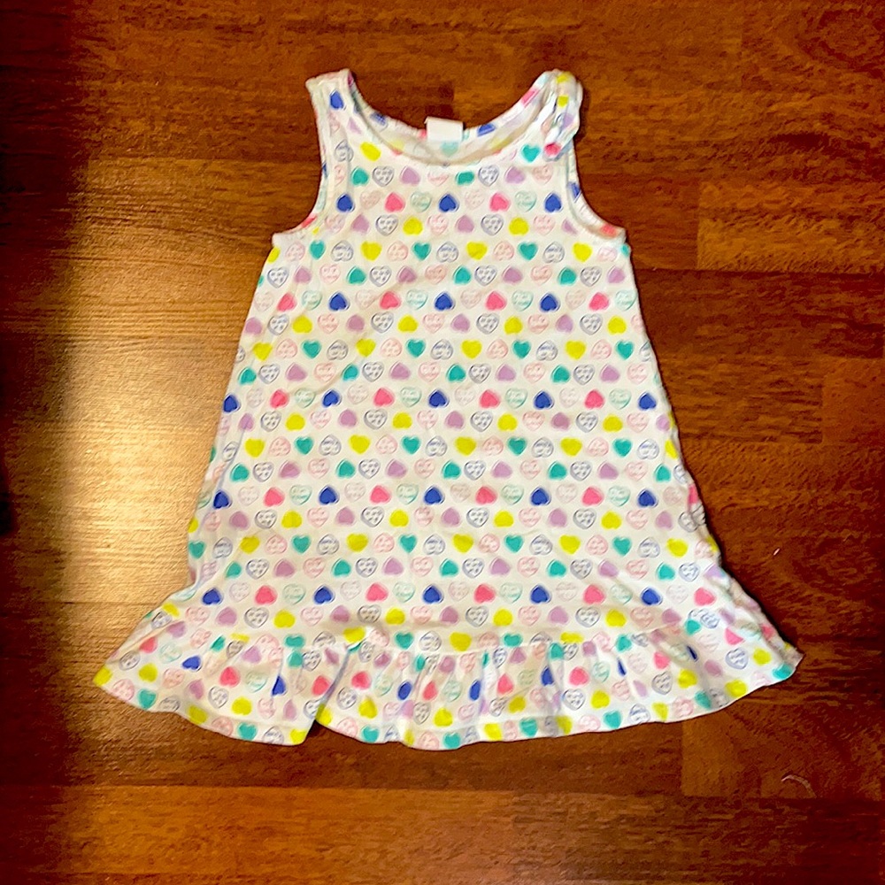 GAP 3T GIRLS HEARTS TANK RUFFLED TWIRL DRESS